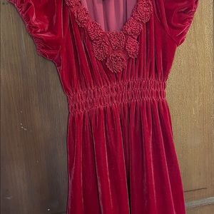 Red velvet top/tunic/mini dress. Max Edition. Medium.  Super cute! 27.5” long